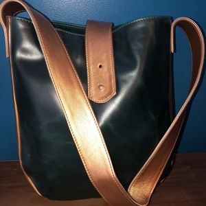 Violette Studios green leather shoulder bag nwt
